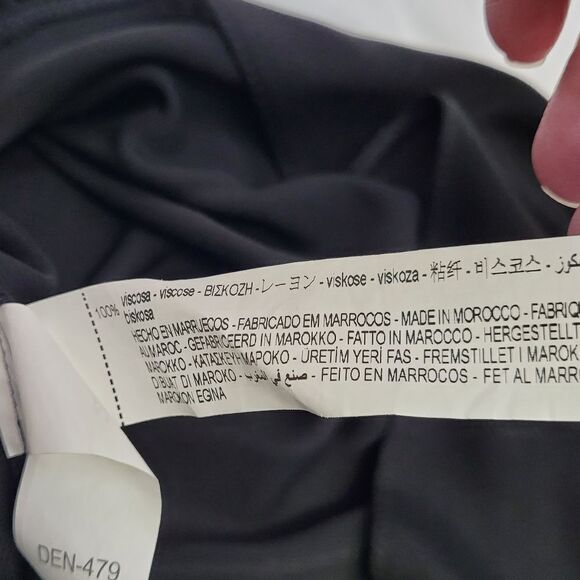 NEW ZARA black mock neck long sleeve form fitting draped sheath dress M - Picture 13 of 16